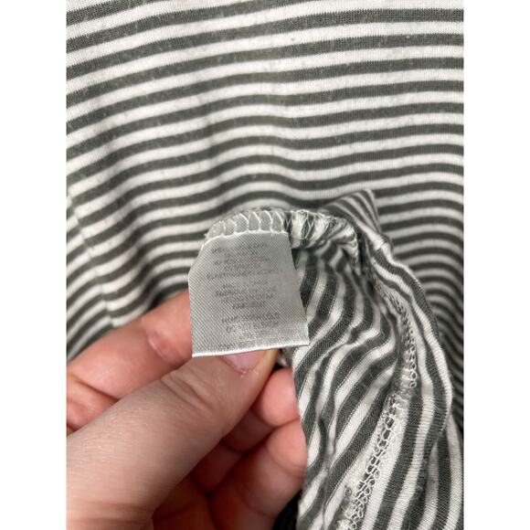 Bobeau Green Striped Tie Front Women's T-Shirt Size L - Picture 7 of 7